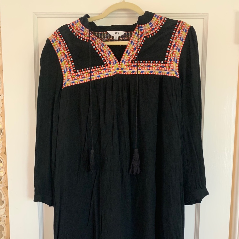 Jack by BB Dakota Black Dress with Embroidery